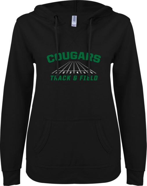 Chicago State ENZA Ladies V Notch Raw Edge Fleece Hoodie Track and Field - ONLINE ONLY