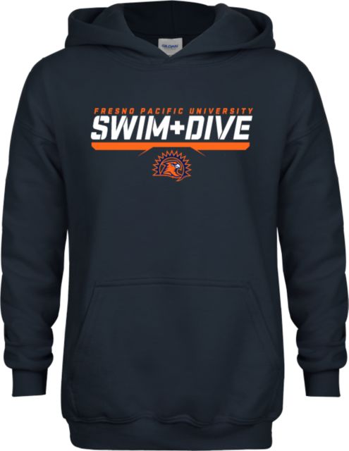 Fresno Pacific Youth Fleece Hoodie Fresno Pacific University Swim and Dive Stencil - ONLINE ONLY