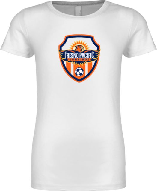 Fresno Pacific Next Level Girls Fashion Fit T Shirt Sunbirds Soccer Shield - ONLINE ONLY