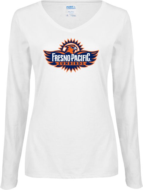 Fresno Pacific Ladies Long Sleeve V Neck Tee Official Logo - ONLINE ONLY