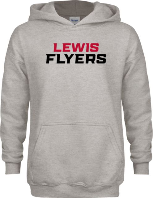 Lewis Youth Fleece Hood Lewis Flyers Wordmark - Vertical