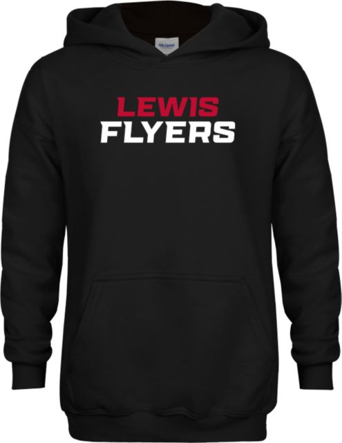 Lewis Youth Fleece Hoodie Lewis Flyers Wordmark - Vertical