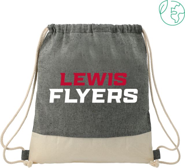 Lewis Split Recycled Cotton Drawstring Bag Lewis Flyers Wordmark - Vertical