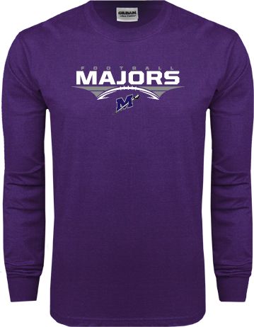 Millsaps Long Sleeve T Shirt Majors Football Stacked w/ Ball - ONLINE ONLY