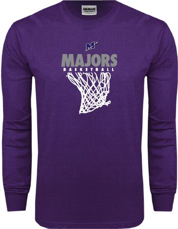 Millsaps Long Sleeve T Shirt Majors Basketball w/ Hanging Net - ONLINE ONLY