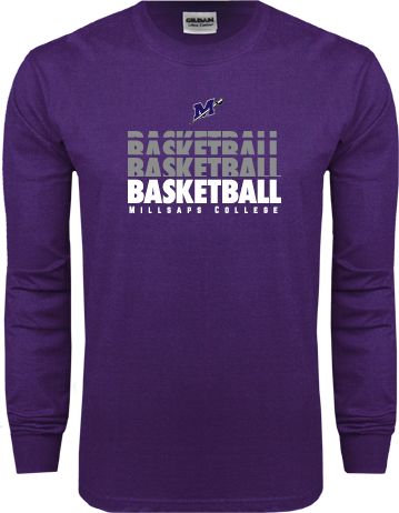 Millsaps Long Sleeve T Shirt Basketball Repeating - ONLINE ONLY