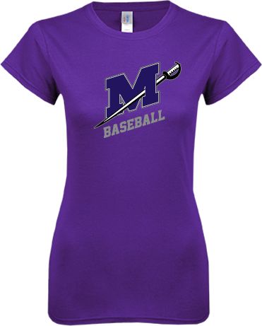 Millsaps Next Level Ladies SoftStyle Junior Fitted Tee Baseball - ONLINE ONLY