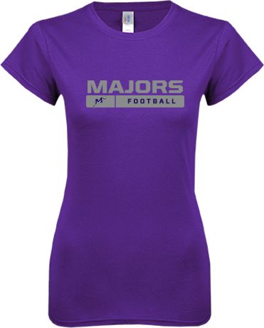 Millsaps Next Level Ladies SoftStyle Junior Fitted Tee Majors Football w/ Bar - ONLINE ONLY