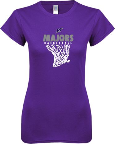 Millsaps Next Level Ladies SoftStyle Junior Fitted Tee Majors Basketball w/ Hanging Net - ONLINE ONLY