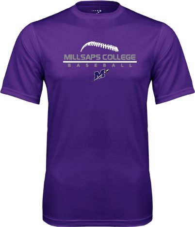 Millsaps Performance Tee Millsaps College Baseball Stacked - ONLINE ONLY