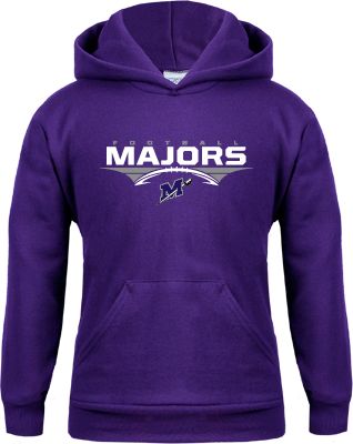 Millsaps Youth Fleece Hoodie Majors Football Stacked w/ Ball - ONLINE ONLY
