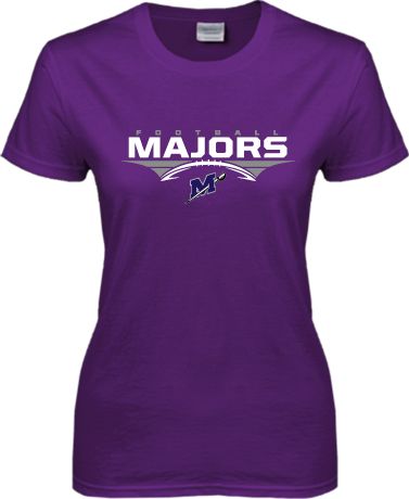 Millsaps Ladies T Shirt Majors Football Stacked w/ Ball - ONLINE ONLY