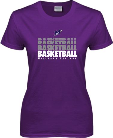 Millsaps Ladies T Shirt Basketball Repeating - ONLINE ONLY