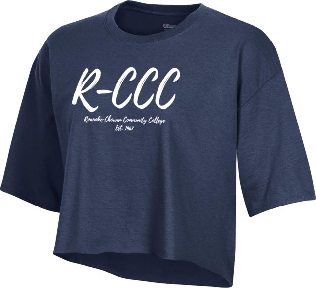Roanoke Chowan Champion Crop Tee R-CCC Est 1967 Script - ONLINE ONLY