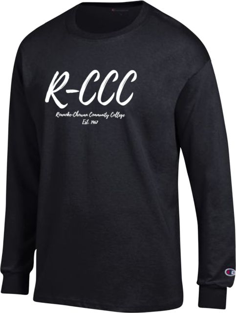 Roanoke Chowan Champion Long Sleeve T Shirt R-CCC Est 1967 Script - ONLINE ONLY