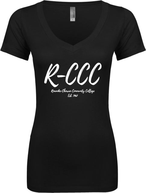 Roanoke Chowan Next Level Ideal V Tee R-CCC Est 1967 Script - ONLINE ONLY