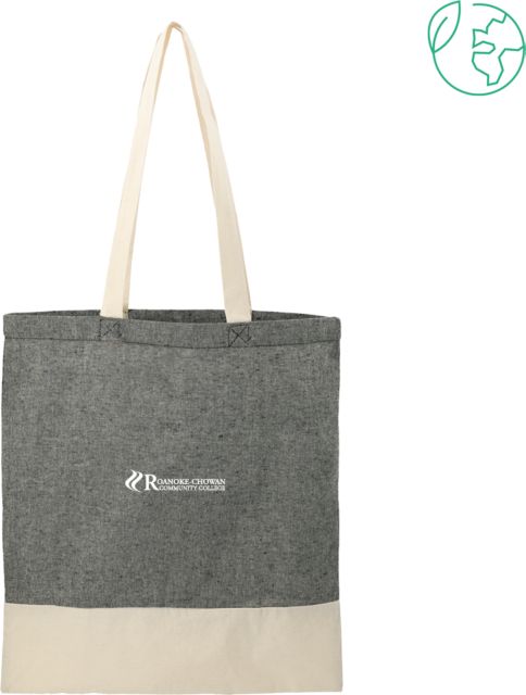 Roanoke Chowan Split Recycled Cotton Twill Convention Tote Primary Wordmark - ONLINE ONLY