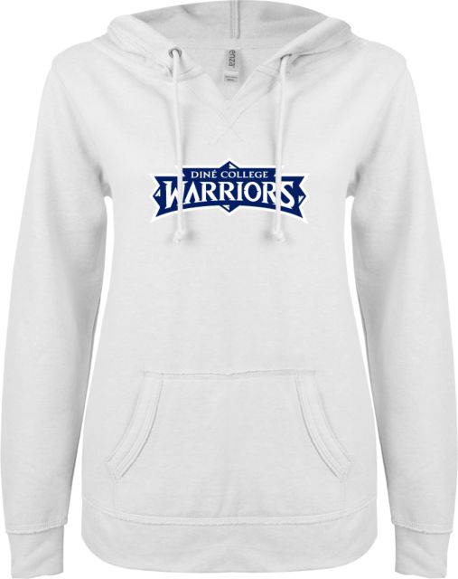 Dine College ENZA Womens V Notch Raw Edge Fleece Hoodie Dine College Warriors - ONLINE ONLY