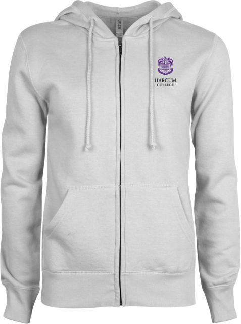 Harcum ENZA Womens Fleece Full Zip Hoodie Primary Mark - ONLINE ONLY