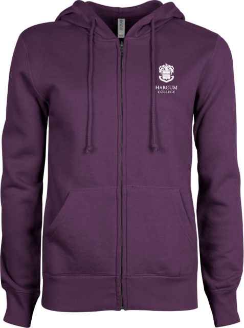 Harcum ENZA Womens Fleece Full Zip Hoodie Primary Mark - ONLINE ONLY
