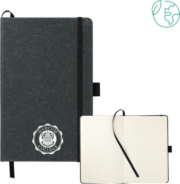 Harcum 5.5 x 8.5 FSC Mix Recycled Leather Bound Journal College Seal - ONLINE ONLY