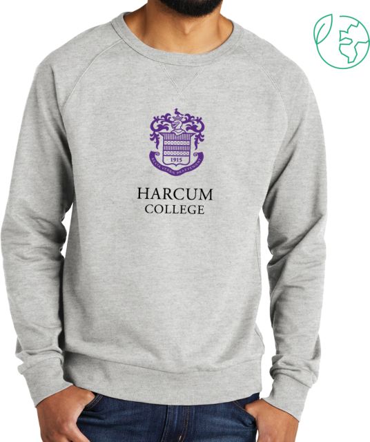 Harcum Allmade Light Organic French Terry Crewneck Sweatshirt Primary Mark - ONLINE ONLY