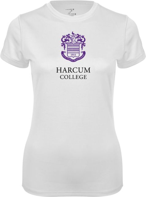 Harcum Womens Performance Short Sleeve Tee Primary Mark - ONLINE ONLY