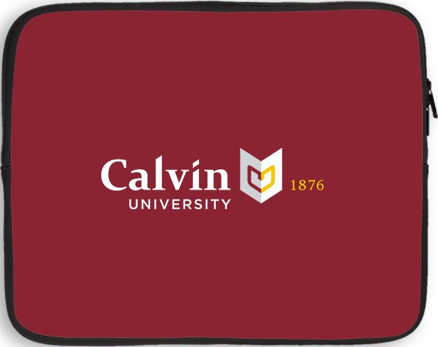 Calvin Univ 10 inch Neoprene iPad/Tablet Sleeve University Logo 1876 Horizontal - ONLINE ONLY