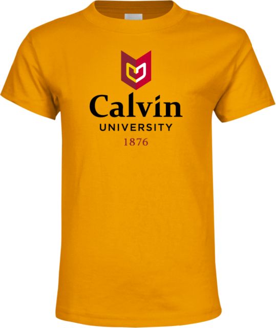 Calvin Univ Youth T Shirt University Logo 1876 Vertical - ONLINE ONLY