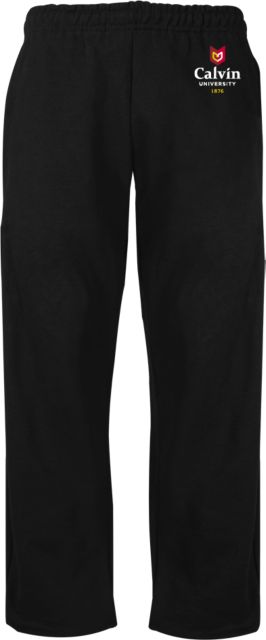 Calvin Univ Fleece Open Bottom Pant University Logo 1876 Vertical - ONLINE ONLY