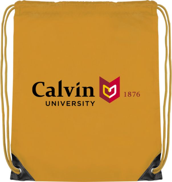 Calvin Univ Drawstring Backpack University Logo 1876 Horizontal - ONLINE ONLY