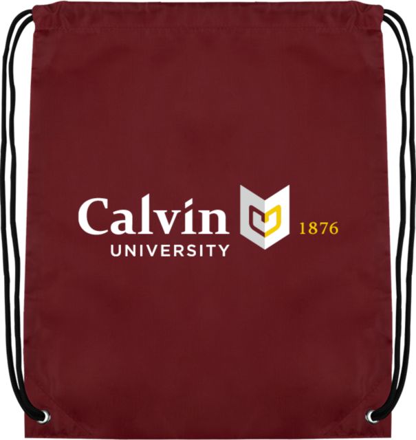 Calvin Univ Drawstring Backpack University Logo 1876 Horizontal - ONLINE ONLY