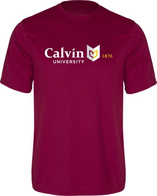 Calvin Univ Performance Tee University Logo 1876 Horizontal - ONLINE ONLY