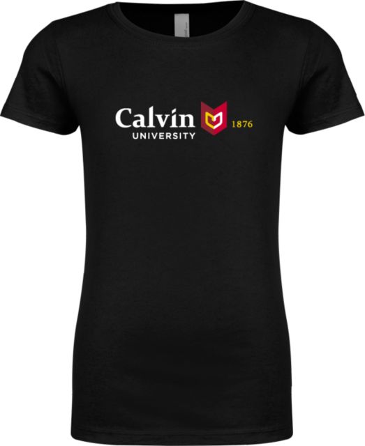 Calvin Univ Next Level Girls Fashion Fit T Shirt University Logo 1876 Horizontal - ONLINE ONLY