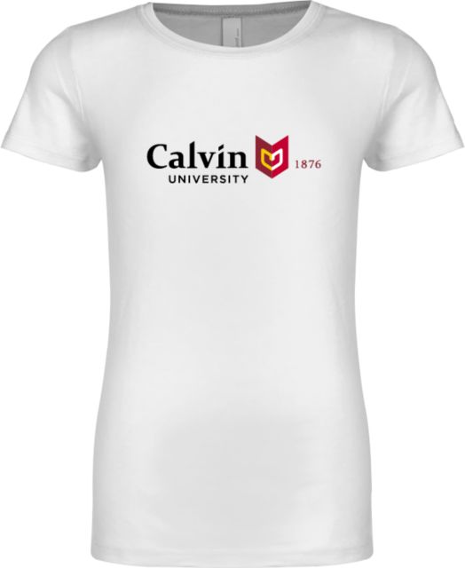 Calvin Univ Next Level Girls Fashion Fit T Shirt University Logo 1876 Horizontal - ONLINE ONLY