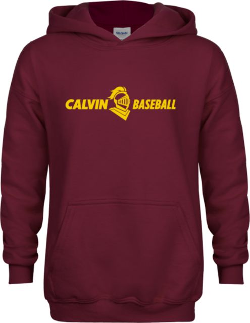 Calvin Univ Youth Fleece Hoodie Baseball Horizontal - ONLINE ONLY