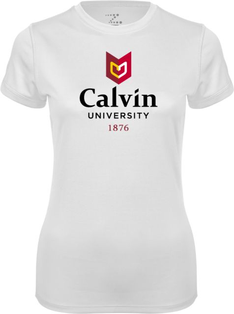 Calvin Univ Ladies Syntrel Performance Tee University Logo 1876 Vertical - ONLINE ONLY