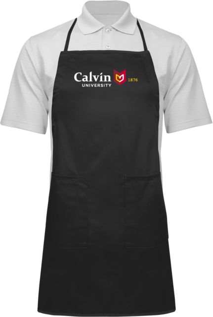 Calvin Univ Full Length Apron University Logo 1876 Horizontal - ONLINE ONLY