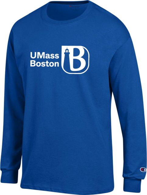 UMass Boston Champion Long Sleeve T Shirt UMass Boston Wordmark - ONLINE ONLY