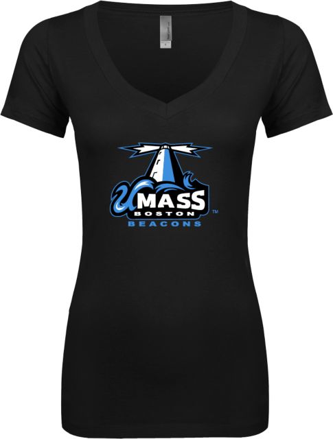 UMass Boston Next Level Ladies Junior Fit Ideal V Tee Primary Logo - ONLINE ONLY