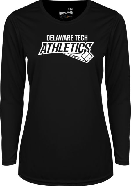 Delaware Tech CC Womens Performance Long Sleeve Shirt Delaware Tech Priamary Mark - ONLINE ONLY