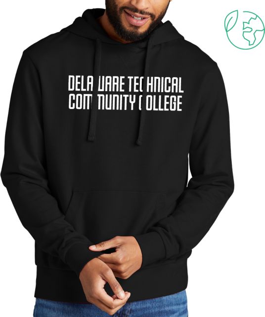Delaware Tech CC Allmade Organic French Terry Pullover Hoodie Delware Tech Stacked - ONLINE ONLY