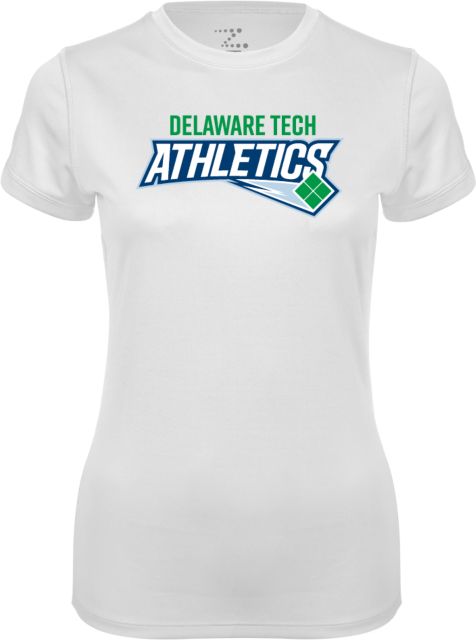 Delaware Tech CC Womens Performance Short Sleeve Kelly Green Tee Delaware Tech Priamary Mark - ONLINE ONLY