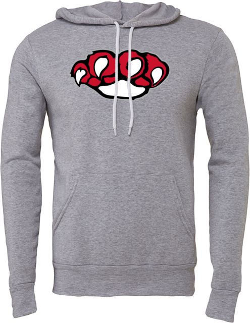 Erie CC Bella + Canvas Fleece Hood SUNY Erie Mascot Paw - ONLINE ONLY