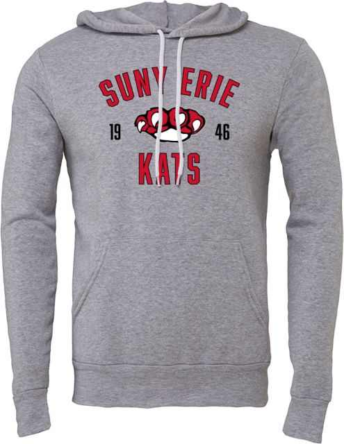 Erie CC Bella + Canvas Fleece Hood SUNY Erie Kats Arched - ONLINE ONLY
