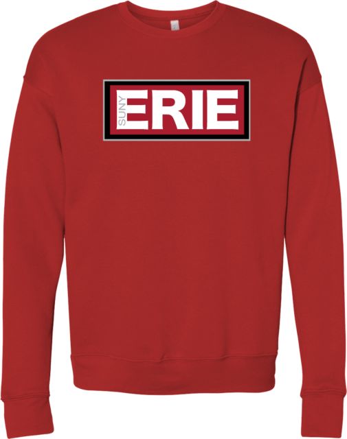 Erie CC Bella + Canvas Fleece Crew SUNY Erie Wordmark - ONLINE ONLY
