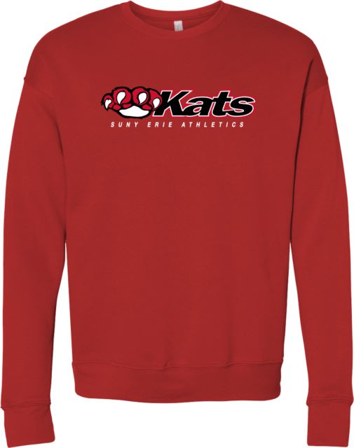 Erie CC Bella + Canvas Fleece Crew SUNY Erie Athletics  Kats Wordmark - ONLINE ONLY