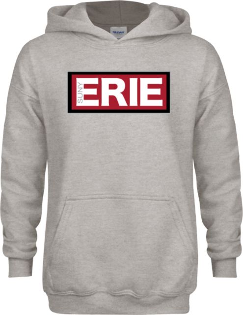 Erie CC Youth Fleece Hood SUNY Erie Wordmark - ONLINE ONLY