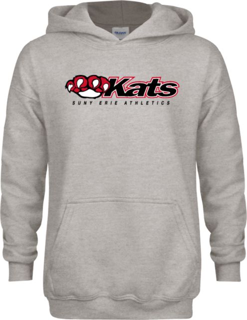 Erie CC Youth Fleece Hood SUNY Erie Athletics  Kats Wordmark - ONLINE ONLY