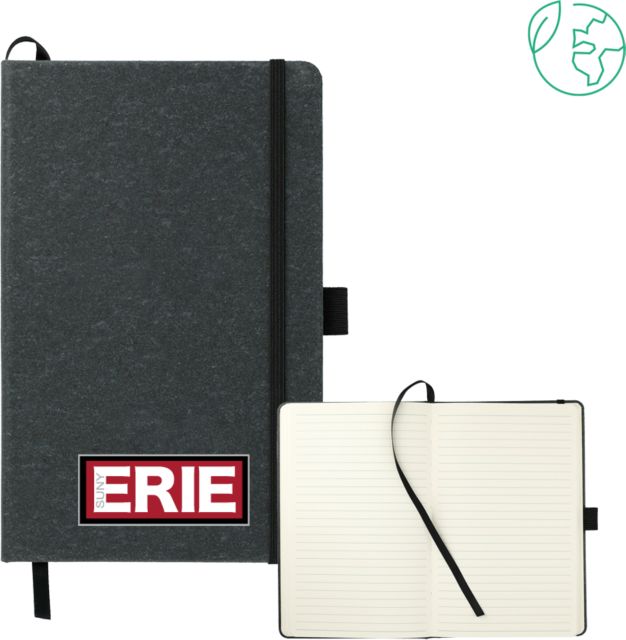Erie CC 5.5 x 8.5 FSC Mix Recycled Leather Bound Journal SUNY Erie Wordmark - ONLINE ONLY